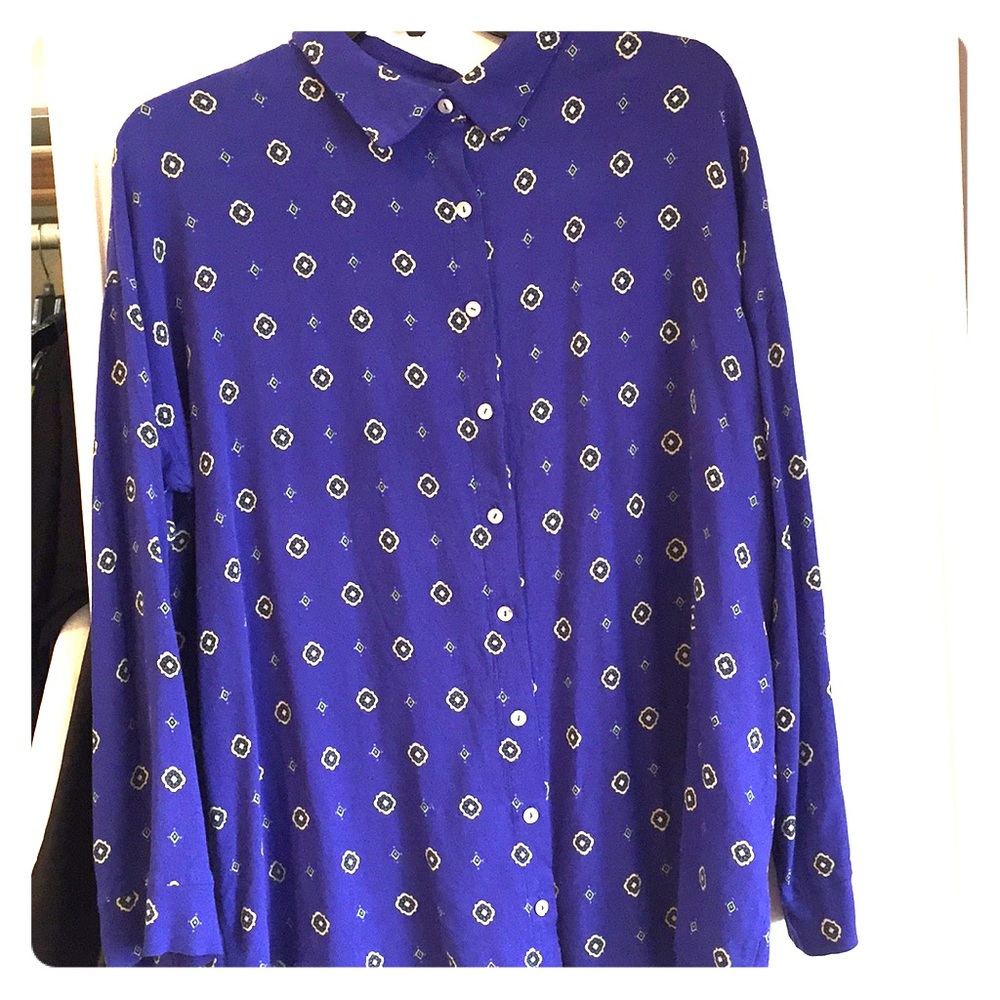 Button down blue designer shirt